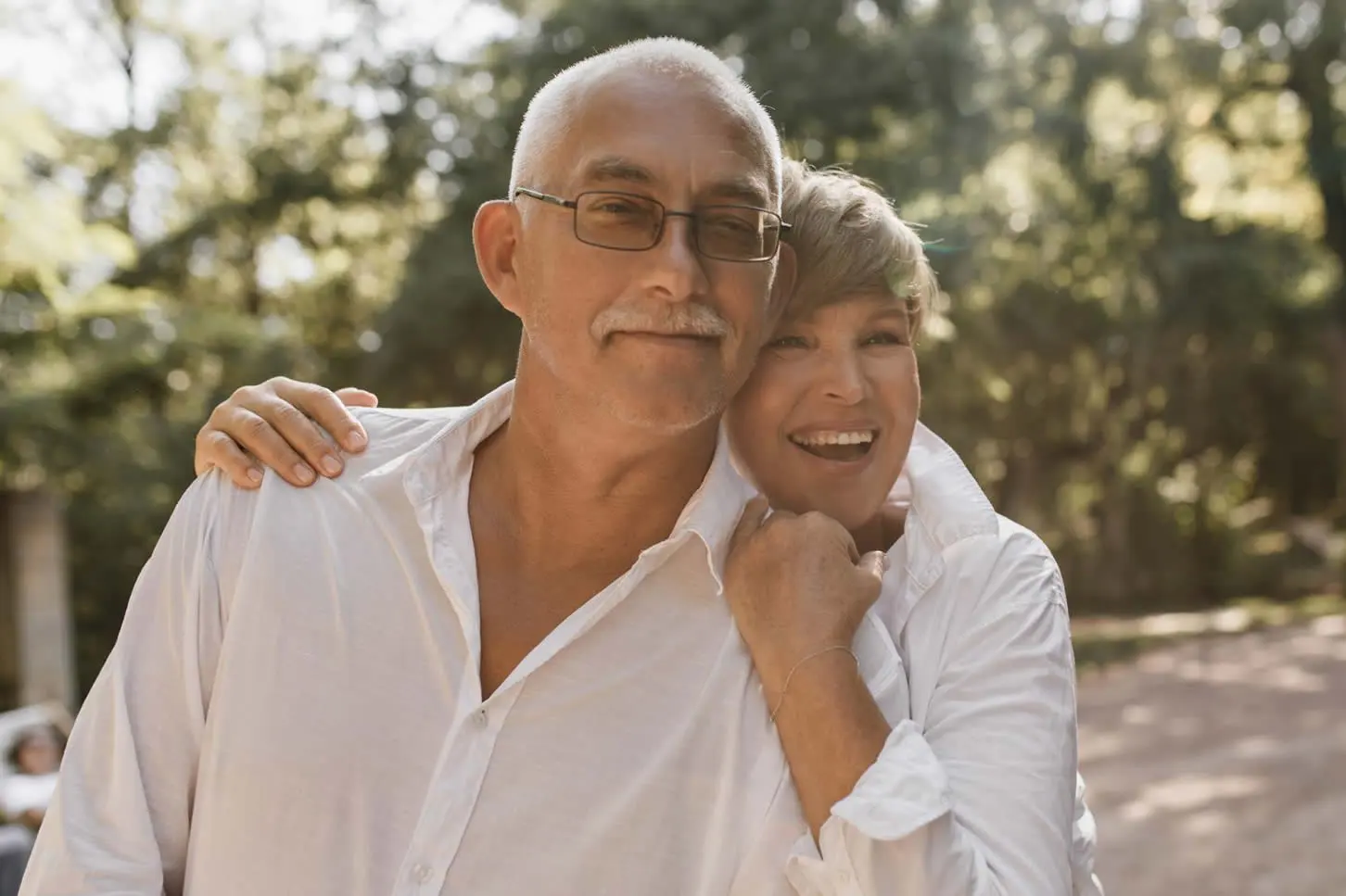medical dermatology woman mature couple with no skin cancer