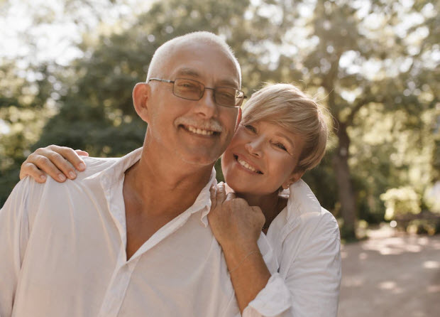 Mature couple Image for decoration - Mature Couple Standing Outside